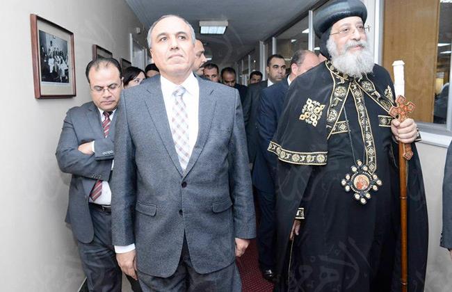 عبد المحسن سلامة يستقبل البابا تواضروس في الأهرام 