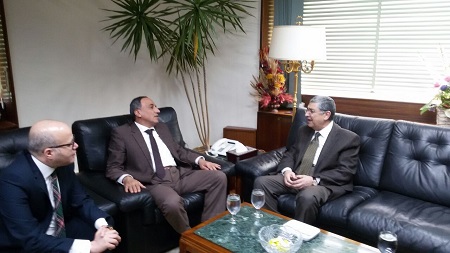 بالصور: عبد المحسن سلامة يستقبل وزير الكهرباء ويناقشان الملفات المهمة حول قطاع الكهرباء